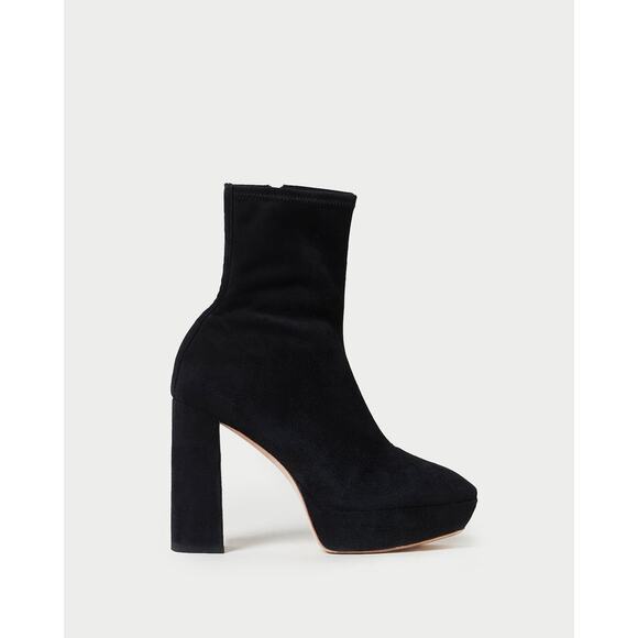 LOEFFLER Randall Black velvet Camden Black Platform Bootie size 9.5 - Picture 1 of 9